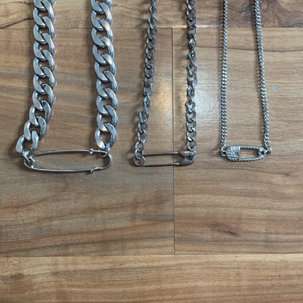 Safety Pin Necklace Set